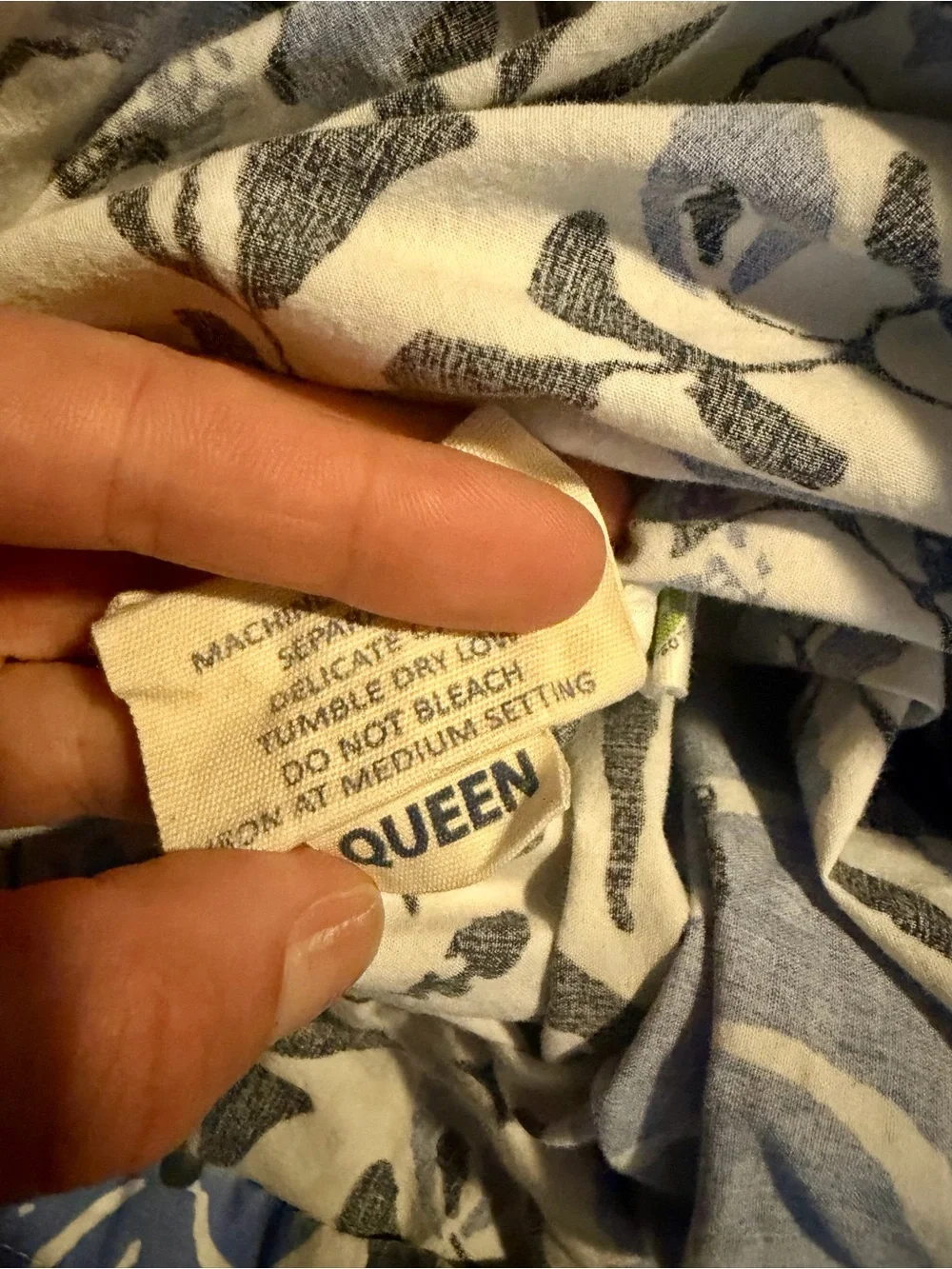 John Robshaw Zoya Azure Queen Duvet Cover + King Sham Organic Cotton